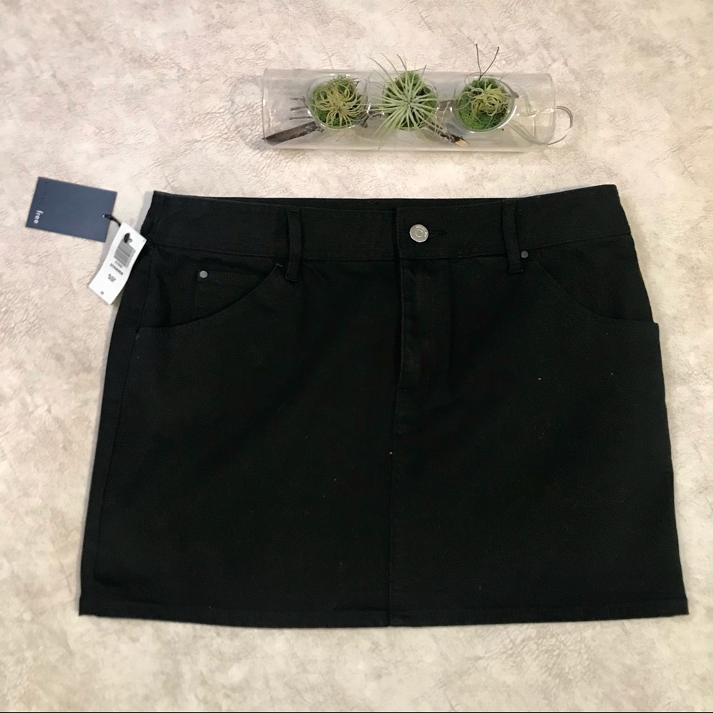 Aritzia Wilfred Free Black Denim Mini Skirt 10